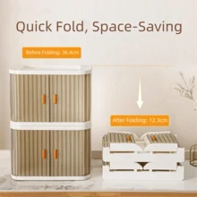 1 pieza Caja de almacenamiento de escritorio con persiana enrollable navideña - Organizador de oficina apilable, a prueba de polvo y humedad, adecuado para baño/cocina/sala de estar/oficina/estudio, se puede usar para almacenar libros/artículos de papelería/suministros de oficina/artículos varios diarios