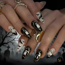 New Autumn And Winter Products: Halloween Sticker-Style Manicure, Featuring Ghost And Bat Decorative Elements
