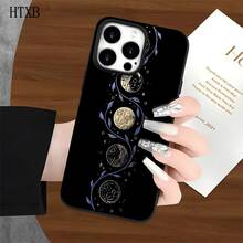 Fundas y carcasas protectoras para teléfono con diseño de flores y bolas negras, con orificios grandes. Compatibles con phone 16 Pro Max, 16, 15 Pro, 14, 14 Plus/14 Pro Max, 13, 13 Pro, 12 Pro, 11/11 Pro. Regalos para cumpleaños y festividades - Blanco - Ver 7