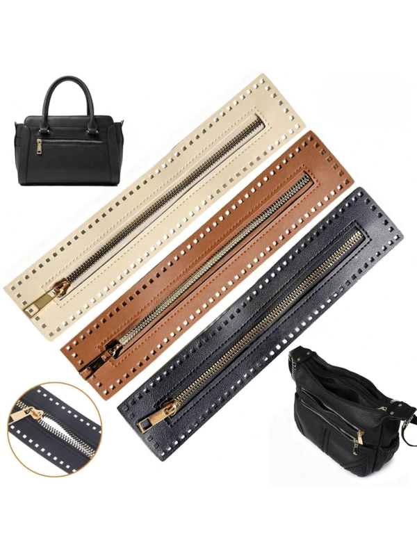 1 pieza/2 piezas/3 piezas Marcos de cremallera metálica separable de 27 cm, adecuados para bolsos de ganchillo, hacer bolsos DIY y proyectos de artesanía de costura, accesorios de billetera