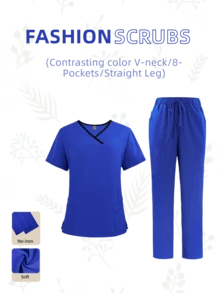 High Repurchase Rate! Skin-Friendly & Breathable Hand Washing Smock For Women, Quick-Drying Soft & Loose Style, /Lab Uniform, So Comfortable You Won't Want To Take It Off, Highly Recommended By Repeat Customers - Royal Blue - View 2