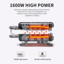 SOKANY 08025 Multifunktions-Elektro-Waffeleisen für den Heimgebrauch, hohe Leistung, beidseitiges Heizen, Drehknopfsteuerung, Temperatureinstellung, mit Kontrollleuchte, kommt mit 2 antihaftbeschichteten Waffelplatten, Aluminiummaterial, zuverlässig, geeignet zum Herstellen von hausgemachten Waffeln, Kuchen, Sandwiches, Burgern, Pizzen und Keksen für Kinder