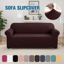 Ensemble de housses élastiques pour canapé, housses de meubles en spandex pour canapé, causeuse, fauteuil, anti-froissage, protecteur de meubles (gris clair, lait) Housse de canapé super extensible - Housse de canapé en spandex douce et antidérapante