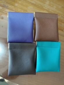 复古框架金属扣钱包 - 多功能迷你钱包，可装无线耳机、钥匙、硬币和卡片，男女通用迷你收纳包 - 彩色 - 查看 10