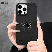 Fundas y protectores para teléfono con diseño de araña negra y orificios grandes. Compatibles con phone 16 Pro Max, 16, 15 Pro, 14, 14 Plus/14 Pro Max, 13, 13 Pro, 12 Pro, 11/11 Pro. Regalos para cumpleaños y festividades - Blanco - Ver 7