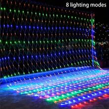 1 Pack 2m X 3m Solar Powered LED Christmas Net Lights, IP65 Waterproof, 8 Modes, Low Voltage Mesh String Lights, Suitable For Christmas Tree, Shrubs, Wedding, Garden, Outdoor, Indoor Thanksgiving Christmas Halloween Decor, With Solar Panel, Landscape Lighting Decoration - 太陽能網燈 - 查看 9