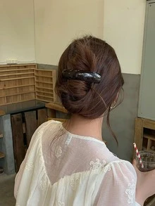 1pc/4pcs/6pcs High Quality Fashion Hair Clips, Spring Clamps, Large French Style Hair Clips For Girls, Hair Accessories, Shiny Oval Arch Hair Clips, Head Accessories - Multicolor - View 5