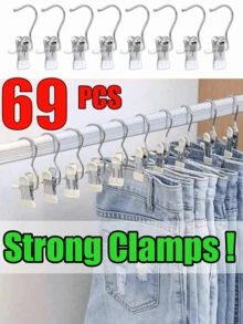 20 件优质不锈钢衣夹，可调节金属裤架（带夹子），洗衣衣钉（带钩），便携式挂衣夹，50/40/30/15/10/5/1 件衣柜整理器，衣橱靴子衣架，带钩夹子，多功能单夹衣架，靴子夹，适用于裤子、帽子、裙子、袜子、鞋子、裙子、裤子、鞋子、靴子、裙子、春季、极简主义、夏季上衣