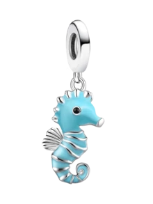1Pc Fashionable 925 Sterling Silver Luminous Seahorse Beads Charms Fit For Women Bracelets Bangles DIY Jewelry Making And Daily Outfit Matching Jewelry Decoration For Girls