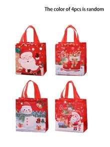 1 Stück Weihnachts-Leinwand-Geschenktasche, Weihnachts-Einkaufstasche, Tragetasche, Geschenkdekorationstasche, Weihnachtsparty-Geschenkverpackungstasche, Weihnachts-Verpackungszubehör