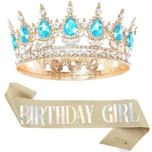 2pcs/Set Shiny Metallic Crown & Shoulder Strap Set, Regal Style, Suitable For Birthday Party, Bridal, Wedding, Christmas Party, Women Costume Headpiece, Hair Accessories, Coronas, Tiara