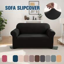 Ensemble de housses élastiques pour canapé, housses de meubles en spandex pour canapé, causeuse, fauteuil, anti-froissage, protecteur de meubles (gris clair, lait) Housse de canapé super extensible - Housse de canapé en spandex douce et antidérapante