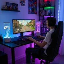 QUIGO Bubble Fish Lamp Aquarium Fish Tank Light Mood Light Cool Gift Color-Changing 3 Floating Fake Fish Aesthetic Home Office End Table Decor Gaming Room Auto Color Change - D-White - View 7