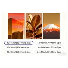 ​​Custom 3-Panel Wall Art Set - Modern Botanical & Mountain Landscape Canvas Print Trio For Office Decor, Living Room Gallery Wall, Housewarming Gift
