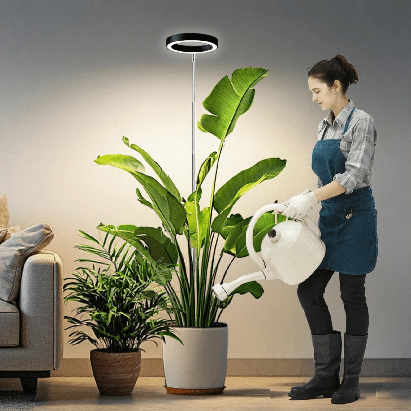 Adjustable Height Indoor Plant Growth Light With Auto Timer, USB Powered, Full Spectrum, 5V Low Voltage, Home Use