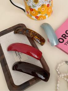 1pc/4pcs/6pcs High Quality Fashion Hair Clips, Spring Clamps, Large French Style Hair Clips For Girls, Hair Accessories, Shiny Oval Arch Hair Clips, Head Accessories - Multicolor - View 3