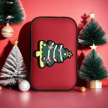 1 pièce Pochette de rangement style fermeture éclair de Noël, pour câbles, pièces de monnaie, clés, rouge à lèvres, sac de rangement multifonction, cadeau pour les amis