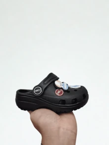 Children's Flip Flops, Corfly Style, Lightweight, 100% EVA, Brooches - 黑色 - 查看 5