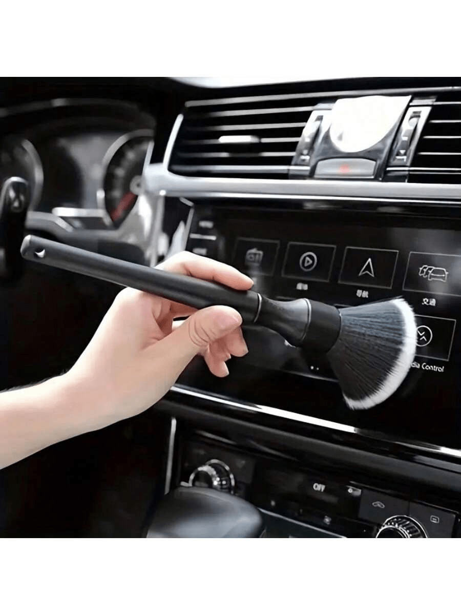 Car Soft Bristle Detail Brush 1pc/2pcs Car Interior Detail Brush, Soft Bristle Cleaning Brush, Dust Brush, Car Interior Cleaning Tool, Car Detail BrushCar Dashboard Dust Brush(Black)