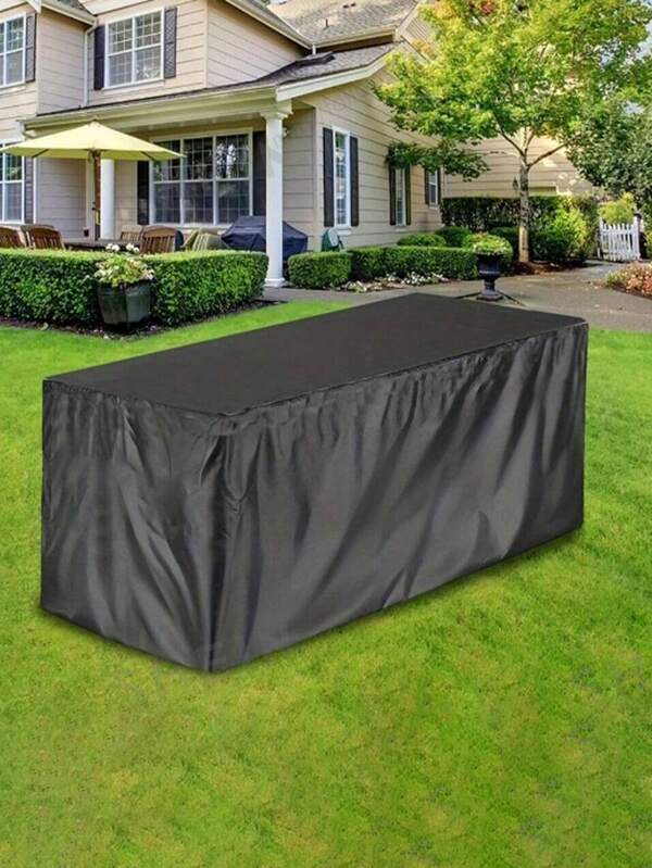 1 Stück Outdoor Terrassen Box Abdeckung - Strapazierfähiger Oxford Stoff, verstellbare Kordel, wetterfeste Möbelabdeckung für Gartenlagerung und Outdoor-Möbel, Outdoor-Möbelabdeckung