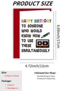 1 张，有趣的生日贺卡宴会礼品礼品卡，适合家庭朋友男士/女士 10 12 20 30 38 40 42 50 52 60 62 70 75 80 82 90 岁友谊礼物派对同学先生/女士有趣的家庭儿子女儿 - 彩色 - 查看 3