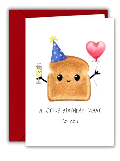 1 tấm thiệp chúc mừng bánh mì | Thiệp chúc mừng sinh nhật vui nhộn | Thiệp sinh nhật | Thiệp "MỘT CHÚC MỪNG SINH NHẬT NHỎ CHO BẠN" - Thiệp sinh nhật tuyệt vời nhất dành cho con trai/con gái/bạn bè của bạn
