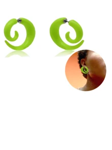 1件装 20G 优雅螺旋形假耳扩 亚克力耳扩 假耳塞 角形耳钉