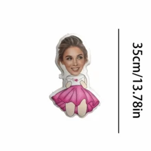 Customize A Quirky Personalized Pillow, A Mini Cushion, A Face Pillow, And A Muscular-Shaped Pillow. It'S A Unique Gift For Family, Friends, Or Loved Ones, Made With Your Own Photo. - Pink Skirt - View 11