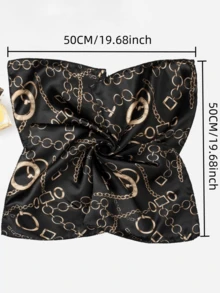 1 chiếc khăn quàng cổ phong cách Bohemian dành cho nữ, dài 50cm, chất liệu lụa mềm mại, đa năng, có thể dùng làm khăn choàng cổ hoặc băng đô, phù hợp để đeo hàng ngày và làm quà tặng ngày lễ, thích hợp cho mùa hè. - màu đen - Xem 4