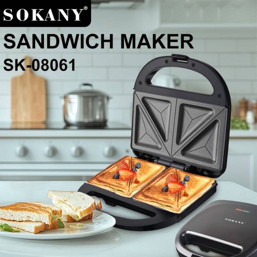 SOKANY 08061 Sandwich Maker, Household Breakfast Maker, Bread Press, Baking Machine, Sandwich Maker - UK Plug(220-240V) - View 1