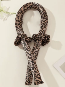 3件套免加热卷发器套装：免加热卷发器、丝质卷发带、柔软泡沫发带、睡眠卷发器套装、女士长发造型工具、懒人卷发工具（豹纹款）、家用及浴室卷发器 - 彩色 - 查看 10