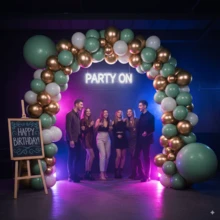 Wedding & Birthday Decor Set: Sage Green Balloon Arch Kit - Complete 136-Piece Bohemian Party Garland Materials, Includes Gold & White Balloons, Create Elegant DIY Decor, Christmas Home Decor - Multicolor - View 7