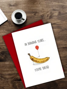 1 tấm thiệp chúc mừng sinh nhật hình bánh mì chuối vui nhộn, quà tặng sinh nhật cho bạn thân, thiệp "Bạn là bánh mì chuối của tôi" - Nhiều màu - Xem 5