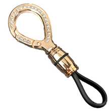 1pc Rhinestone Car Key Chain, Car Key Ring, Key Chain - Alloy Spring Clip Anti-Lost Key Pendant, Casual Metal Keyring, Unisex Convenient, Black, Key Holder | Fashionable Keychain | Metal Material.