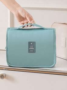 1 件便携式化妆包，带挂钩的多功能化妆包，大容量化妆包，化妆包，化妆袋，护肤包，毕业和返校用品，蓝色 - 彩色 - 查看 4