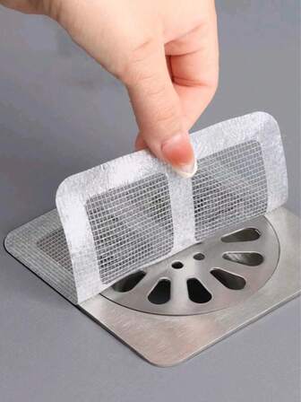 100 pezzi Copertura monouso per scarico doccia, cattura capelli, adesivi in rete per scarico, bagno, lavanderia, vasca da bagno, cucina, lavandino, per capelli umani e animali domestici