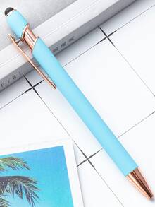 1/5/10/20/36pcs Customized Text/Logo Personalized Luxury Soft Touch Rose Gold Elegant Custom Rubber Stylus Ballpoint Pen, Aluminum Barrel Ballpoint Pen, Perfect Gift For Bridesmaids, Women, Kids, Students, Teachers, Family And Friends