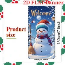 1 pièce de cadre de porte style Noël 2D plat, facile à installer et à retirer, résistant aux taches et facile à nettoyer. Décoration de Noël, toile de fond pour photobooth de Noël - Décoration polyvalente pour fête et événement intérieur/extérieur - Polyester, sans électricité requise, idéal pour la décoration de Noël