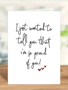 1pc Proud Of You Greeting Card - Congratulations Card For Graduation, Birthday, Or Tough Times - Cartoon Patterned, Fantasy Themed, English Language With Envelope - Multicolor - View 10