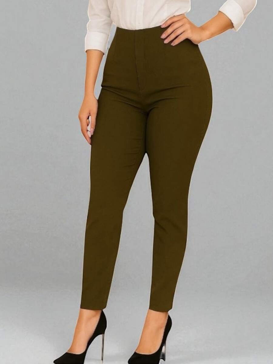 Women Pants - Olive Green - View 1