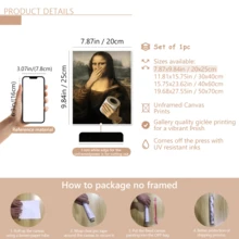 1 pieza Impresión de pintura al óleo del Vintage Funny Bathroom Mona Lisa, póster de renovación clásica, impresión de alta definición, impresión en lienzo, arte de pared, obra de arte exquisita, adecuada para baño, dormitorio, oficina, regalo de vacaciones, decoración de Año Nuevo, arte de renovación clásica, póster vintage, decoración de habitación, decoración del hogar, adecuada para la decoración de paredes de la sala de estar y el dormitorio. - Multicolor - Ver 18