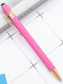 1/5/10/20/36pcs Customized Text/Logo Personalized Luxury Soft Touch Rose Gold Elegant Custom Rubber Stylus Ballpoint Pen, Aluminum Barrel Ballpoint Pen, Perfect Gift For Bridesmaids, Women, Kids, Students, Teachers, Family And Friends