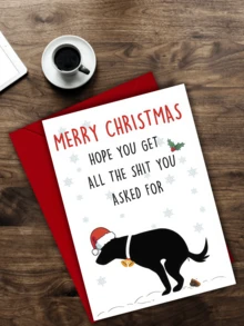 1 set Kartu Natal Anjing Lucu dengan Amplop - Sempurna untuk Pria & Wanita, Ucapan Selamat Liburan yang Menggemaskan untuk Orang Tua, Saudara, Teman - Satu-Ukuran - View 5