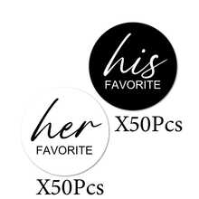 100/60 ملصق لأحبائه وأحبائها، ملصقات دائرية لامعة باللونين الأسود والأبيض، حشوات أكياس الترحيب بالعروس لحفل استقبال العروس وهدايا الزفاف