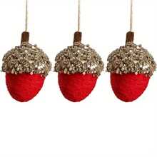 3pcs Pine Cone Felt Ball Hanging Ornaments, Christmas Tree Hanging Ball Decorations, Suitable For Christmas Holiday Party Decor