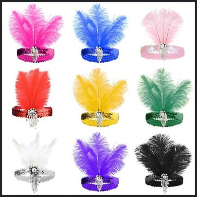 1pc 1920s Vintage Headpiece For Masquerade Ball, Music Concert, Party, Suitable For Photo Shoot, Halloween, Christmas Party, Elegant Accessory For Women