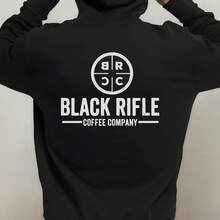 A Surprise Gift For Family And Friends Black Rifle Coffee Company Men's Hoodie - Casual Cotton Blend, Geometric Print, Machine Washable - Sizes S To 2XL Cotton-Polyester Blend (Polyester 60%, Cotton 40%) - Black - View 1