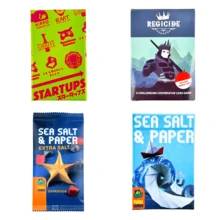 [4 Jogos de Tabuleiro Selecionáveis] STARTUPS + REGICIDE + EXPANSÃO EXTRA SALT + Sal Marinho e Papel | Jogos de Cartas para Festas para Adultos e Família | Noites em Família, Eventos em Equipe e Presentes de Aniversário | Perfeito para 2-6 Jogadores (20-40 Minutos)