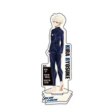 1 pieza Llavero de anime Bluelock, llavero acrílico de música Isagi, llavero de anime Nagi, correa para móvil Bachira, llavero de coche, dije de mochila escolar Chigiri, accesorio lindo para bolso, accesorios de coche, letra de 15 cm