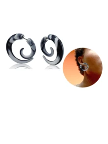 1件装 20G 优雅螺旋形假耳扩 亚克力耳扩 假耳塞 角形耳钉